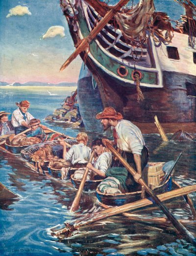 Illustration for The Swiss Family Robinson by Charles Daniel Ward
